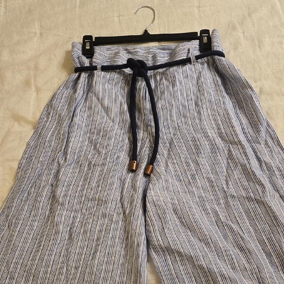 Elevenses Wide-Leg Pants in Light Blue and White - Picture 9 of 16